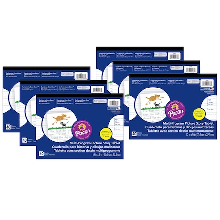 Pacon DNealian/Zaner-Bloser Picture Story Tablet, Grade K-1, PK6 P2483